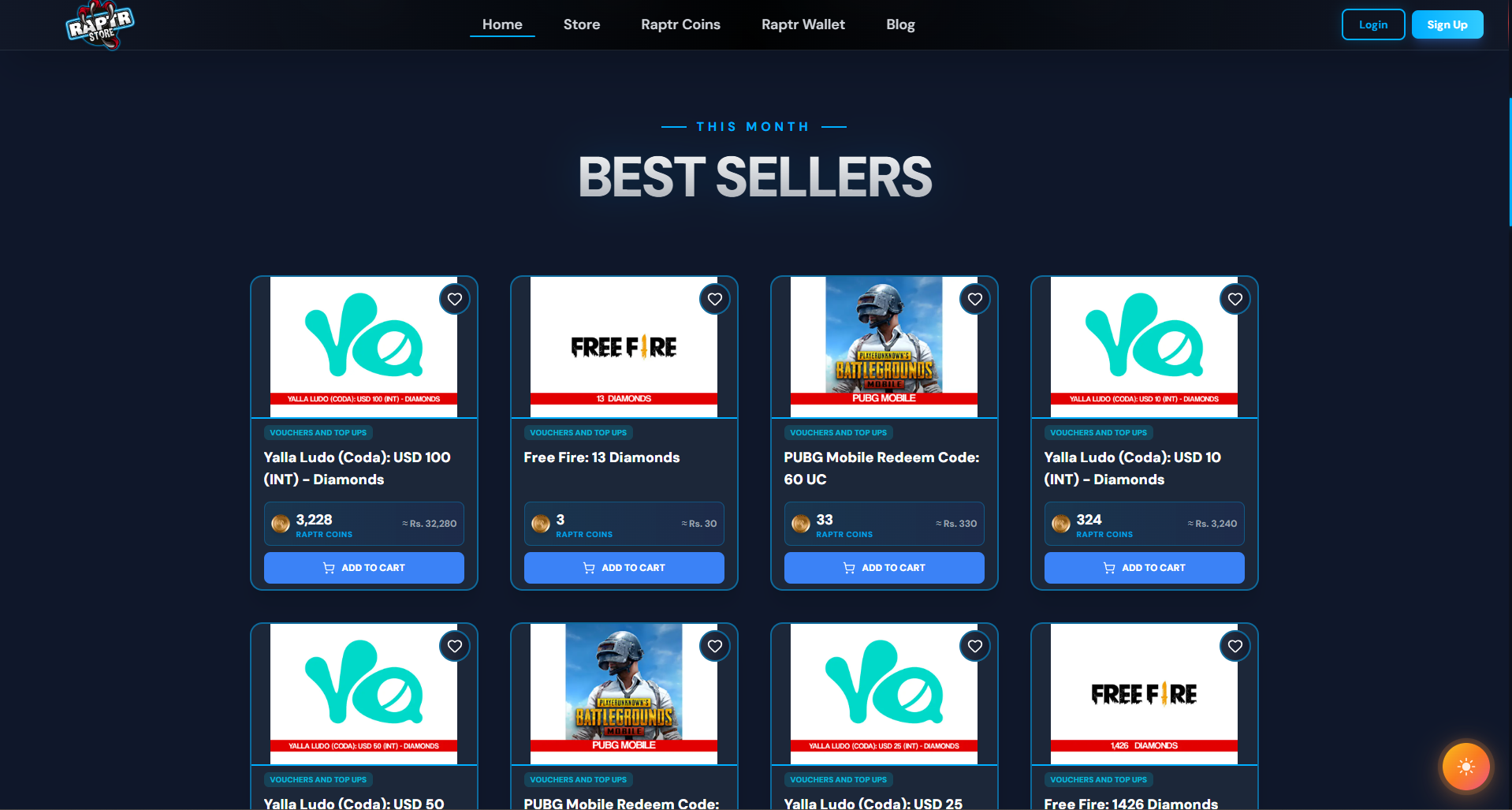 Raptr Store Top Up landscape