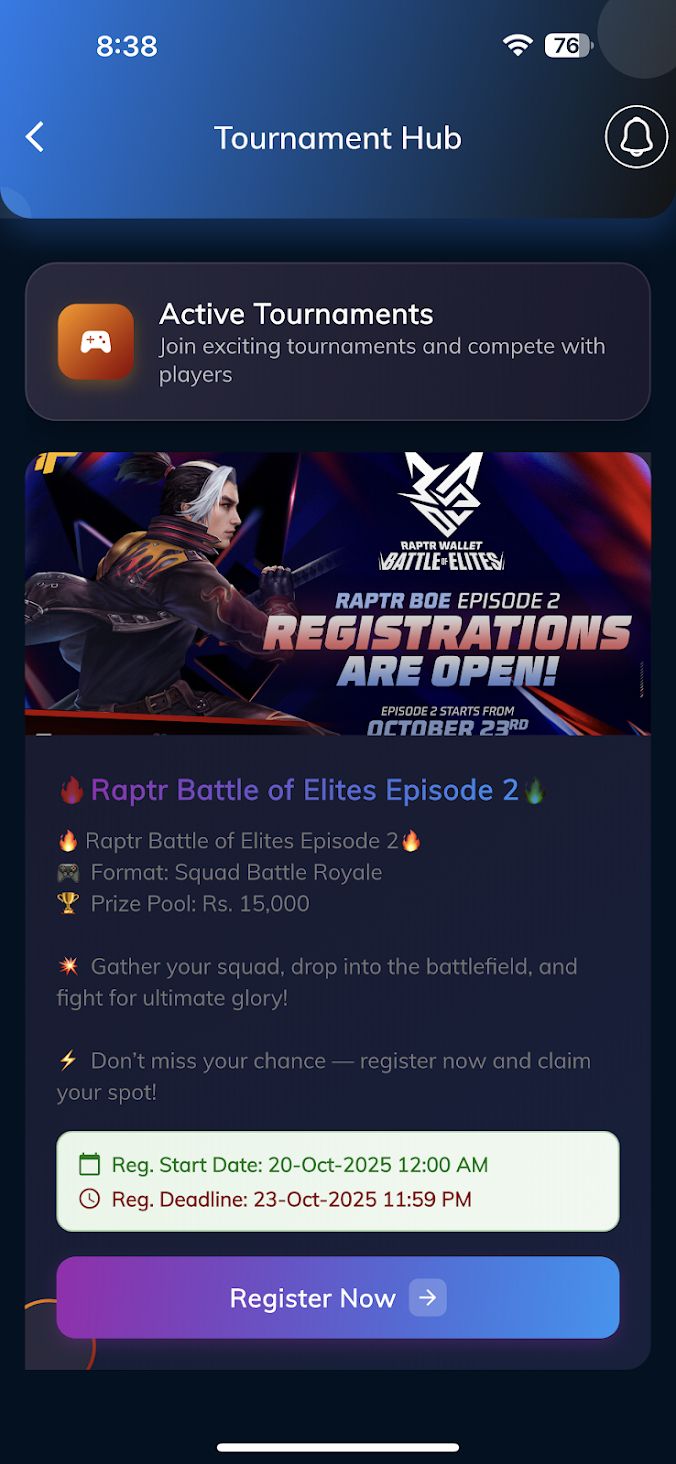 Tournament Lobby